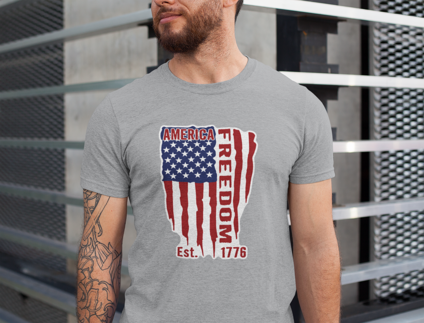 Patriotic "America Freedom" Flag T-Shirt