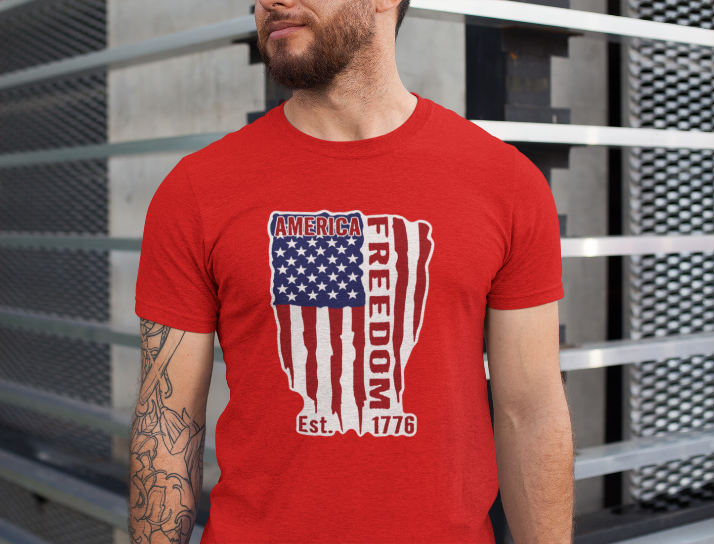 Patriotic "America Freedom" Flag T-Shirt